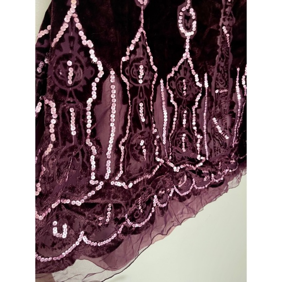 Rare New Carole Little Embellished Sequins Purple Maxi Skirt 12 L - Picture 2 of 4